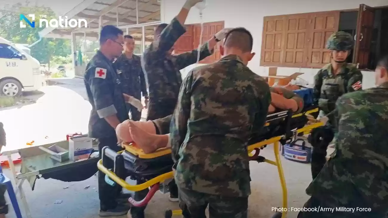 トラート県バン・サム・ラン地区で地雷により負傷した海兵隊員